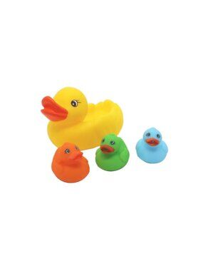 Buba Baby Bath Toys Set Of 4 Rubber Ducks For Infants & Toddlers Bright Colors N